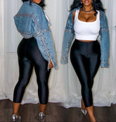 Nylon Contour Capri: Black