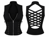 Double Crossed Top: Black