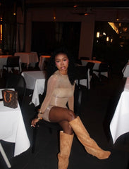 High Voltage Dress: Nude