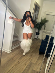 Hot Girl Romper: White