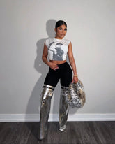 Runway Rebel Pants- Chrome