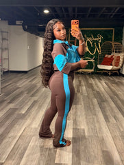 Rich Girl Rugby Set: Chocolate/Blue