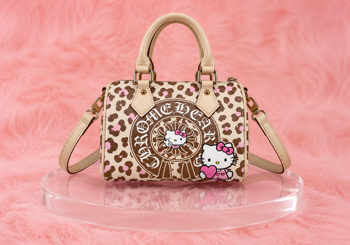 Luxe Chrome Kitty Pillow Bag