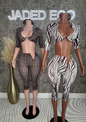 Untamed Luxe Capri Set: Ivory
