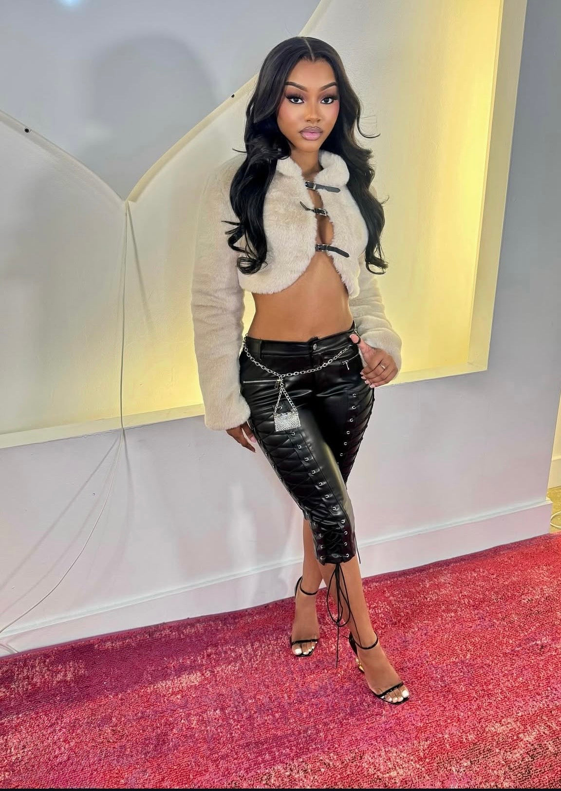 Venom Faux Leather Capri pants