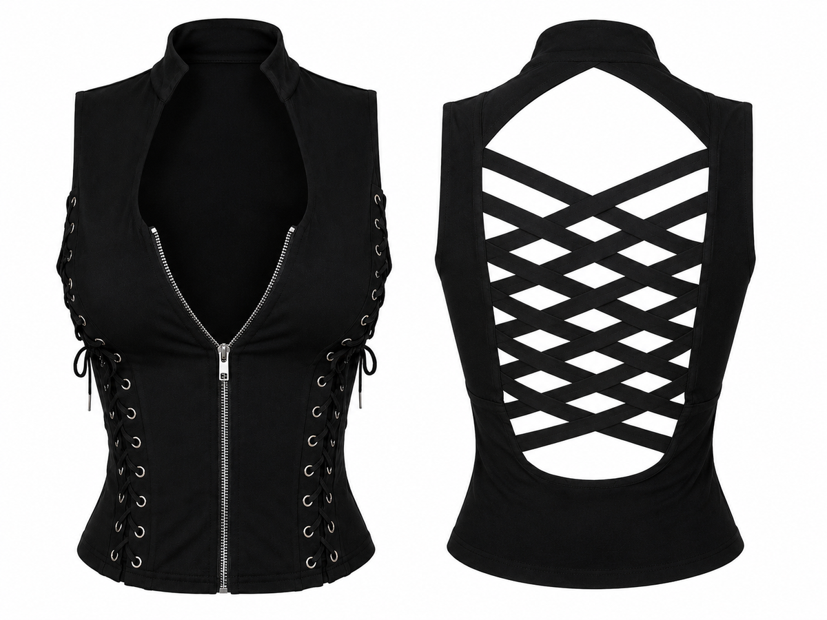 Double Crossed Top: Black