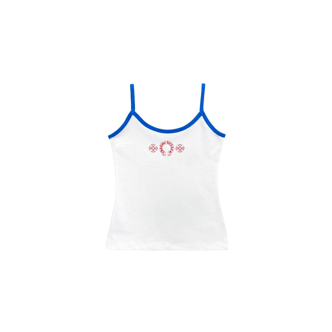 Horseshoe Chrome Cami: White