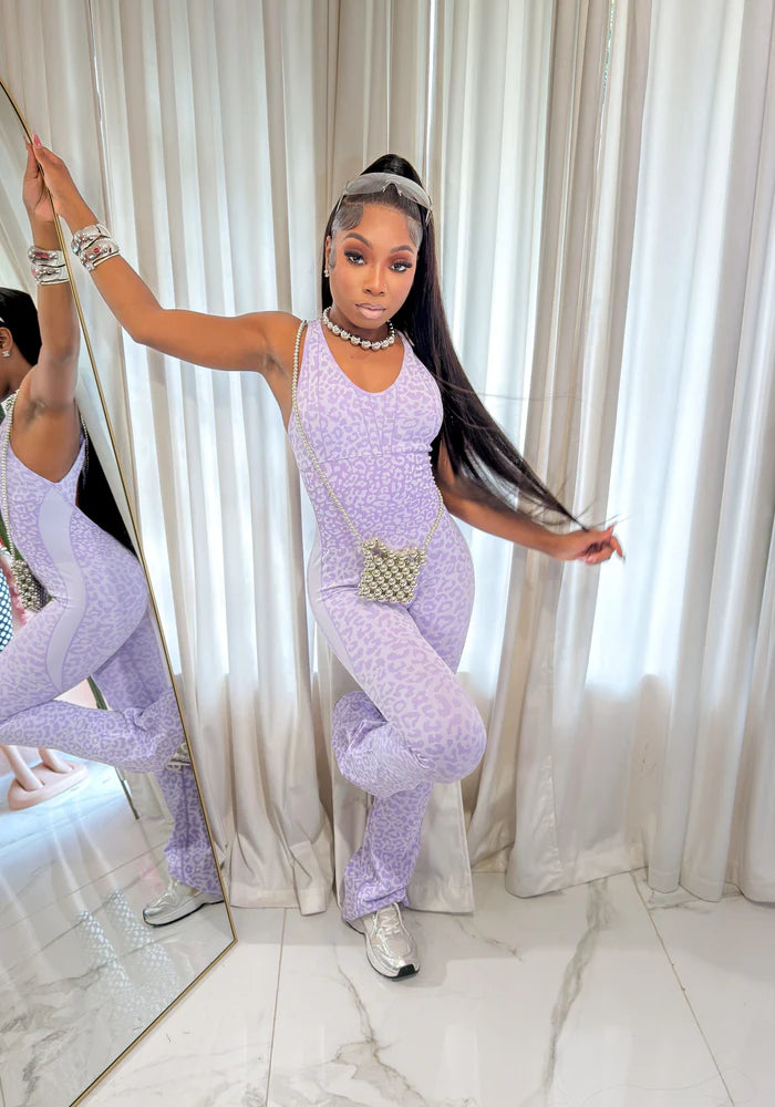 Cheetah Girl Playsuit:Lavender