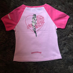 Deadly Doll Baby Tee: Pink