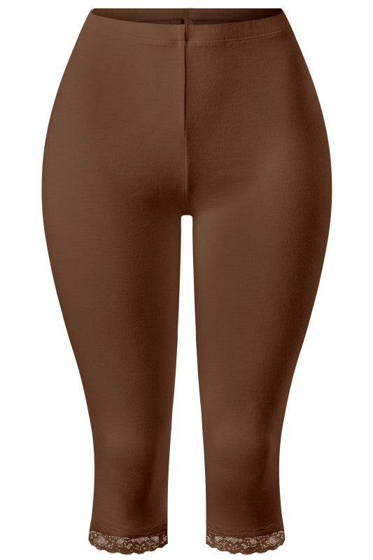 Lace Affair Capri: Brown